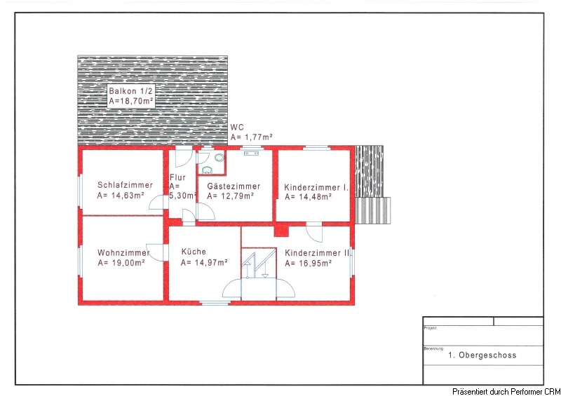 Grundriss 1 Obergeschoss