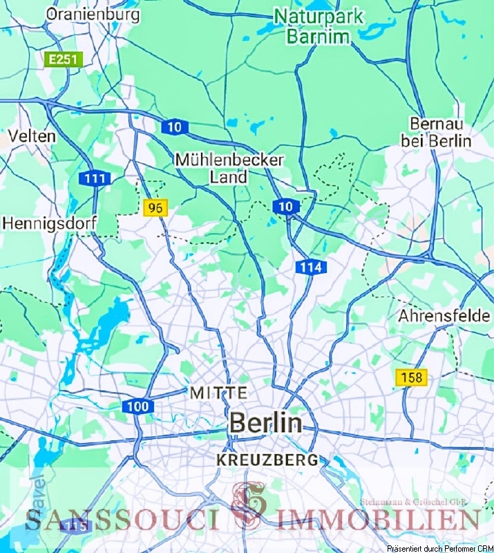 Mühlenbeck - Lage zu Berlin