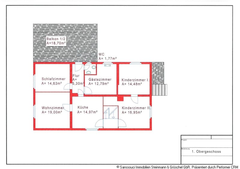 Grundriss 1 Obergeschoss