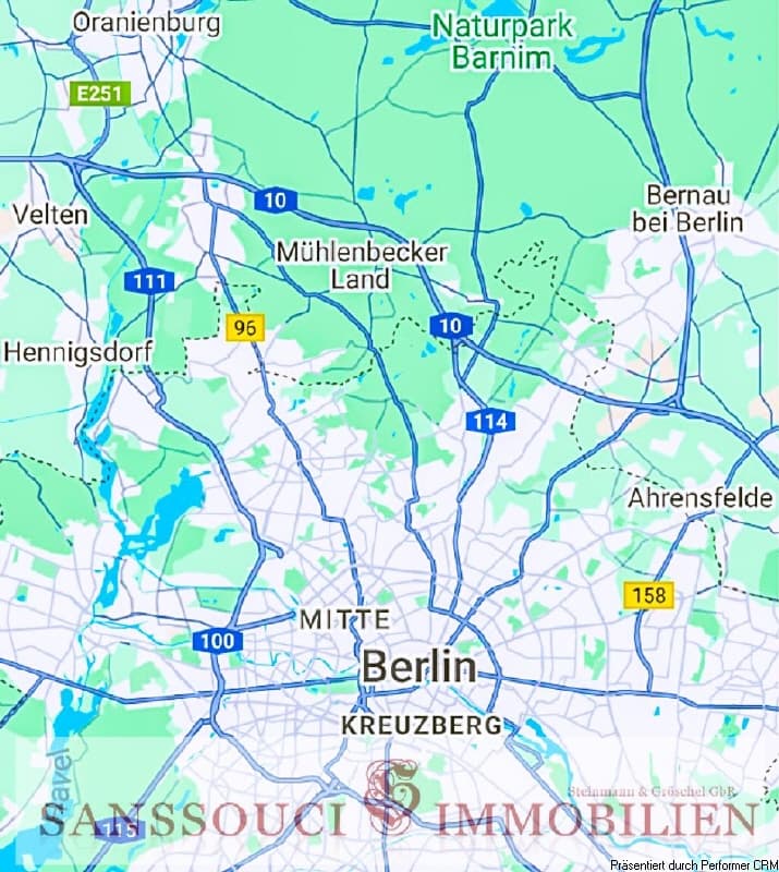 Mühlenbeck - Lage zu Berlin